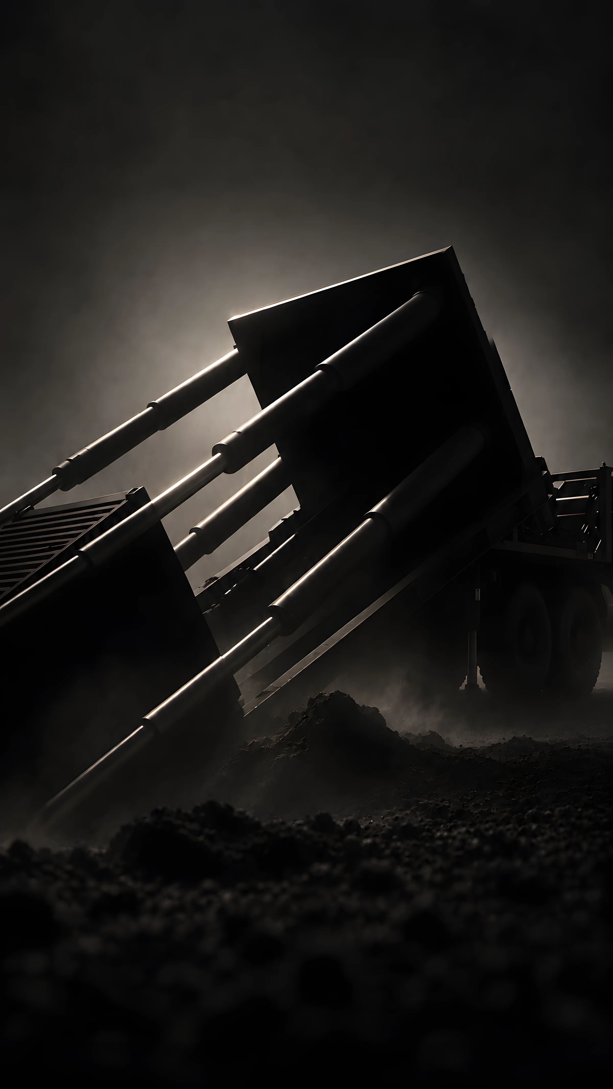 Terminus driving a hardened module into the desert floor